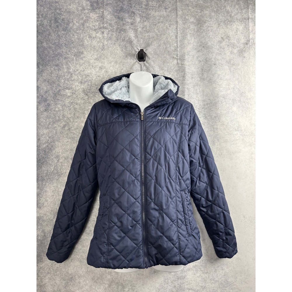 Columbia Women's Copper Crest Hooded Quilted Puffer Jacket Coat Blue Size Small